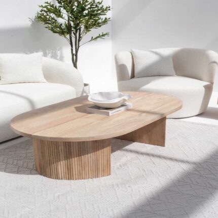 Traun Oval Shaped Wooden Coffee Table