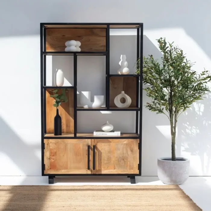 Linz Industrial Display Cabinet with Shelves