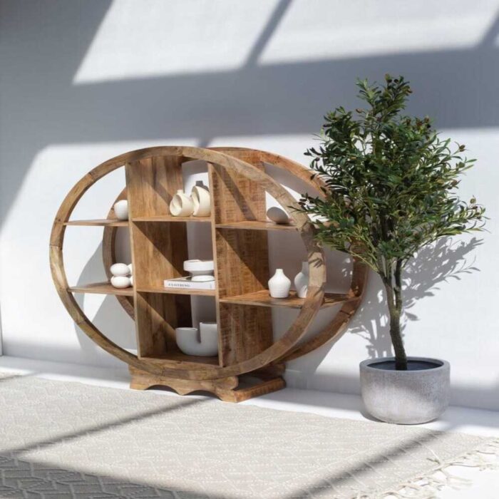 Bregenz Wooden Round Bookcase