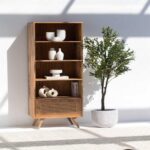 Cralova Rattan Mango Wood Bookcase