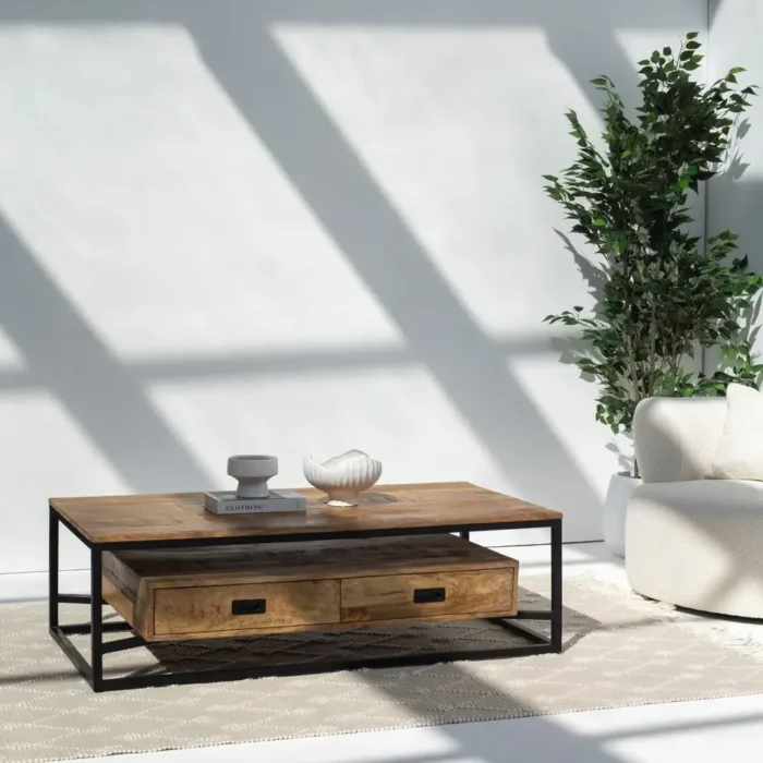 Hallein Industrial Mango wood Coffee Table