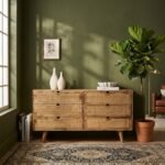 Faiyum Six Drawers Rattan Sideboard (Solid Wood & cane ) - Image 2