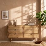 Faiyum Six Drawers Rattan Sideboard (Solid Wood & cane ) - Image 4