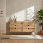 Faiyum Six Drawers Rattan Sideboard (Solid Wood & cane ) - Image 3
