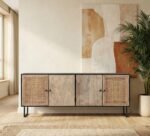 Esan Solid Rattan Sideboard with cane