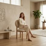Oran Bouclé Chair (Solid Wood ) - Image 2
