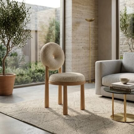 Oran Bouclé Chair (Solid Wood )