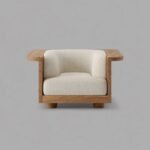 Fayed Single Seater Bouclé Chairs (Solid Wood) - Image 7