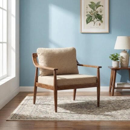 Qena Wooden Armchair (Solid Wood)