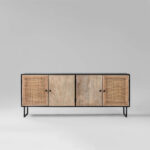 Esna Solid Wood Rattan Sideboard