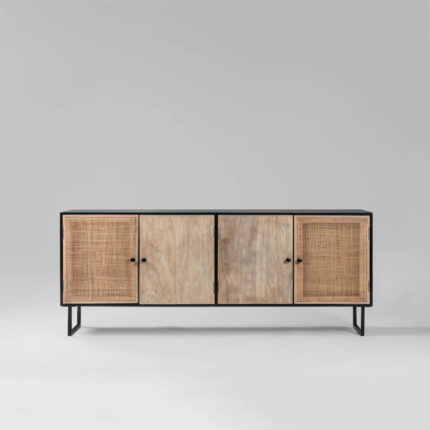 Esna Solid Wood Rattan Sideboard