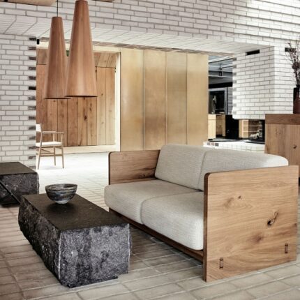 Box Type Solid Wood Sofa