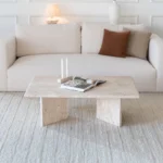 RECTANGLE PALM MARBLE COFFEE TABLE