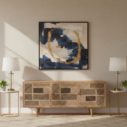 Dogberry Rattan Sideboard (Solid Wood )