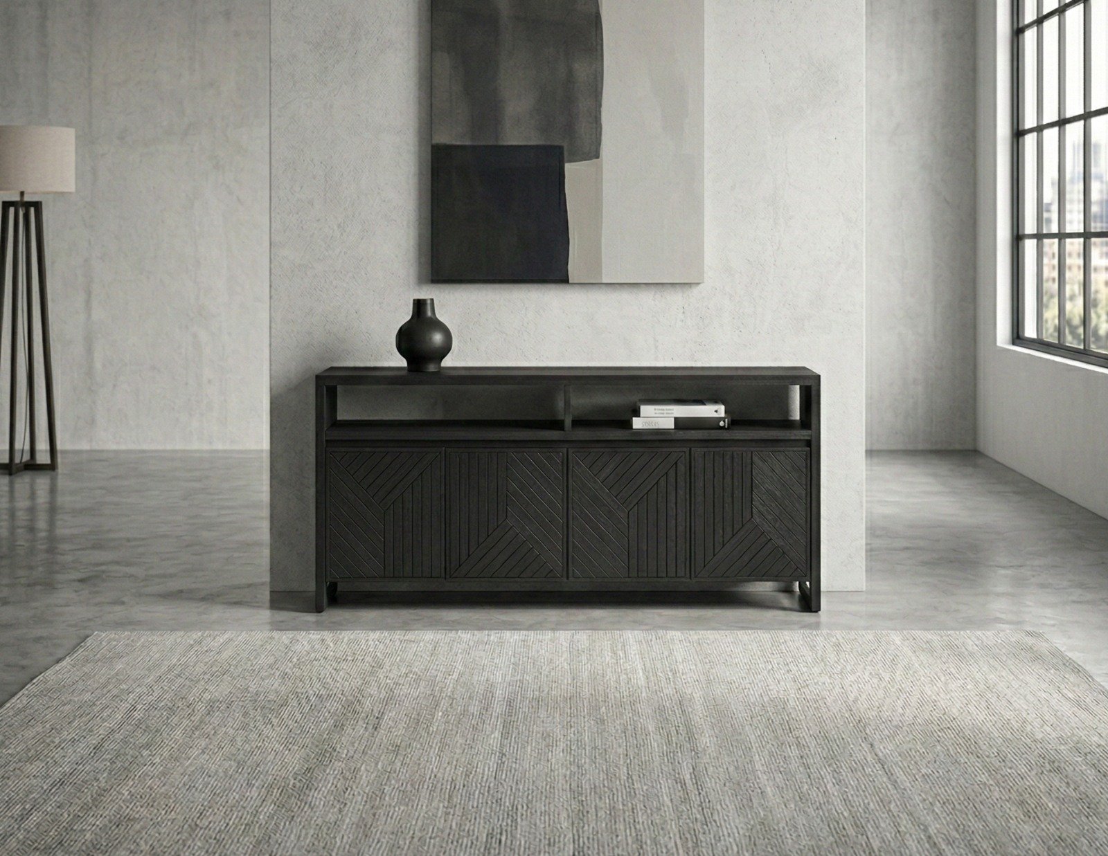 Phoenix Dark Wooden Sideboard (Solid Wood ) Phoenix Dark Wooden Sideboard (Solid Wood )