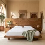 Housten Dark Wooden Bed (Solid Wood )