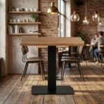 Miami Square Wood Bar Table (Solid Wood ) - Image 2