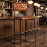 Albuquerque Bar Stool leather with metal - Image 3