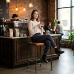 Albuquerque Bar Stool leather with metal - Image 2