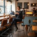 Albuquerque Bar Stool leather with metal