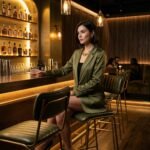 Anchorage Diner Bar Stool with metal legs - Image 3