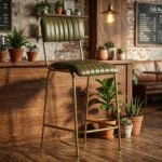 Anchorage Diner Bar Stool with metal legs