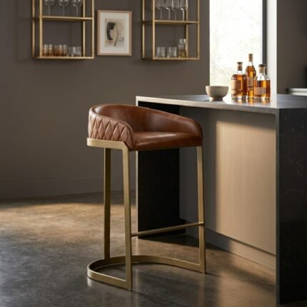 Bakersfield Bar Stool with metal legs
