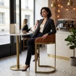 Bakersfield Bar Stool with metal legs - Image 2