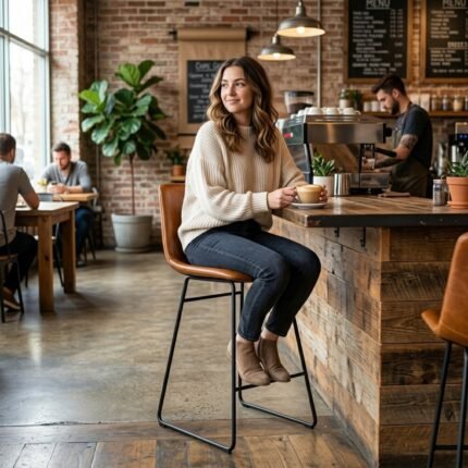 Baltimore High Bar Chair metal legs