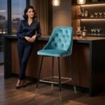 Fresno Velvet Bar Stool - Image 2