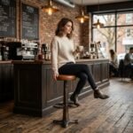 Fulton High Counter Stool metal legs
