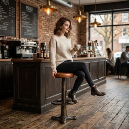 Fulton High Counter Stool metal legs