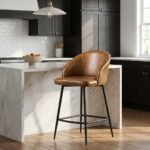Portland Bar Stool (leather with iron legs)
