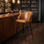 Portland Bar Stool (leather with iron legs) - Image 2