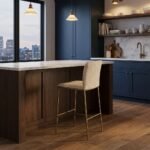 Spring Boucle Bar Stool with Metal legs - Image 5