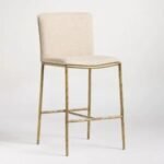 Spring Boucle Bar Stool with Metal legs