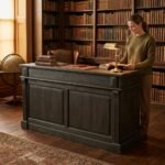 Milwaukee 2 Drawer Bar Counter (Black Solid Wood ) - Image 2