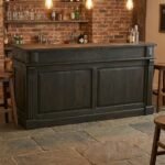 Milwaukee 2 Drawer Bar Counter (Black Solid Wood ) - Image 4