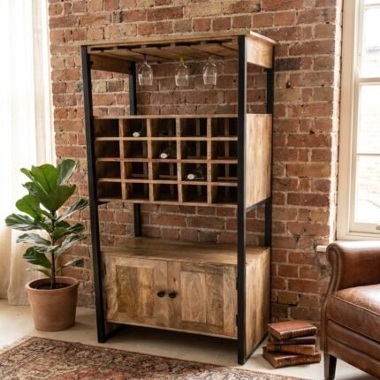 Austin Wooden Bar Cabinet (Solid Wood )