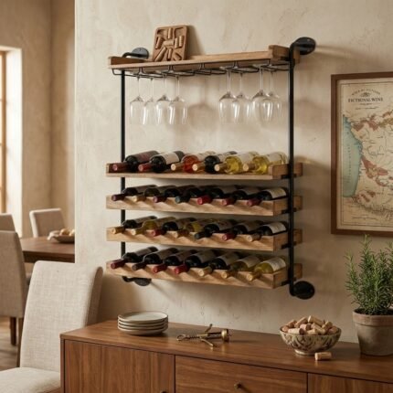 Dallas Wood Wall Wine Rack (Solid Wood )