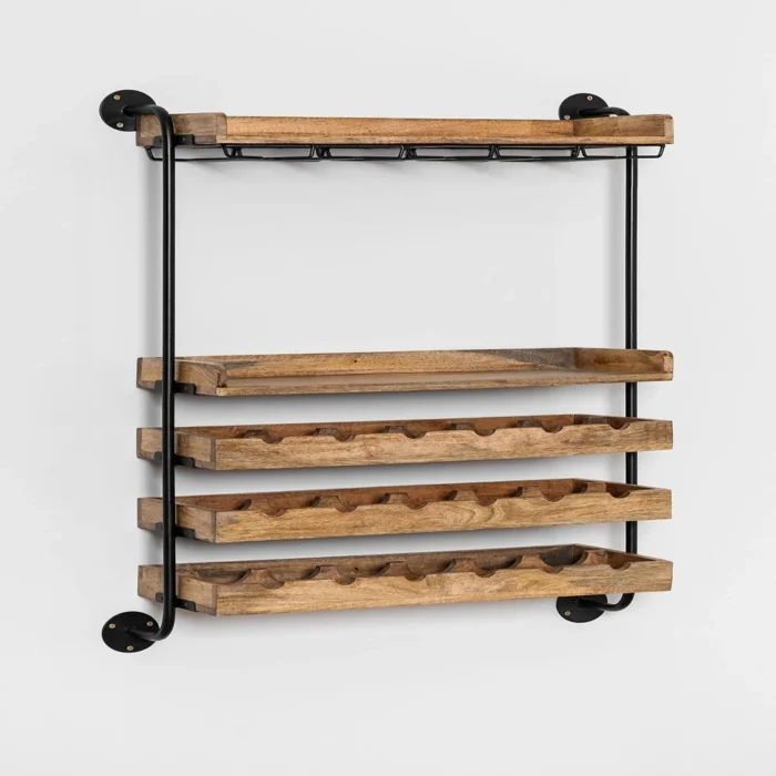 Dallas Wood Wall Wine Rack