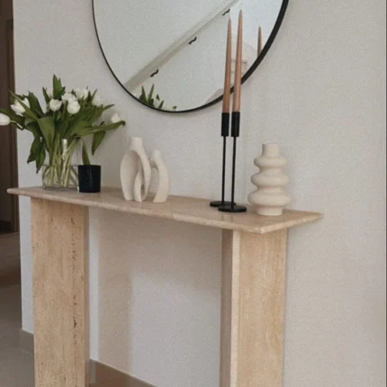 PRITI Travertine Console Table