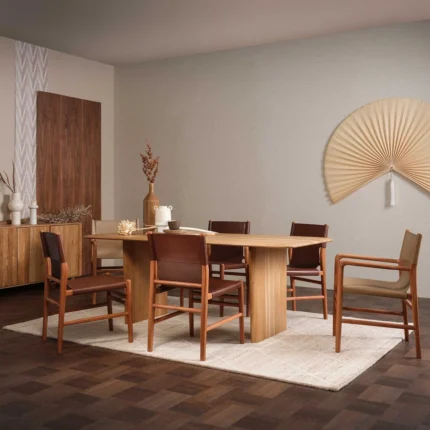 PRITI Wood 200cm Dining Table, Seats 4-6