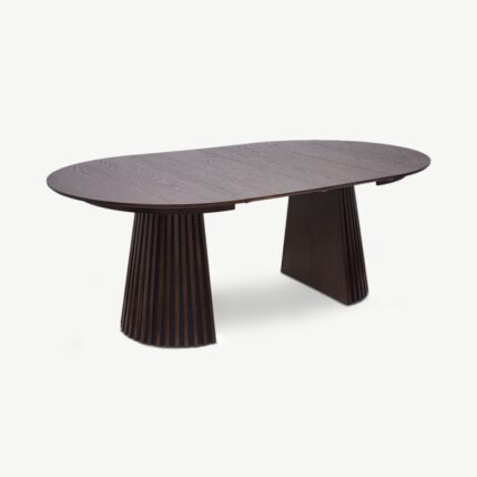 PRITI Oval Dining Table, Black Wood