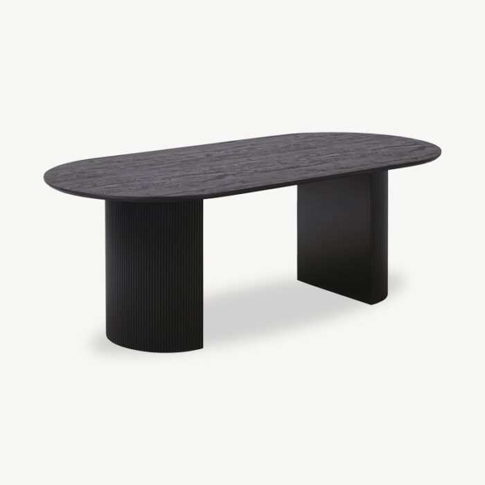 PRITI Oval Dining Table, Black Wood