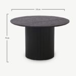 PRITI Round Dining Table, Black Wood