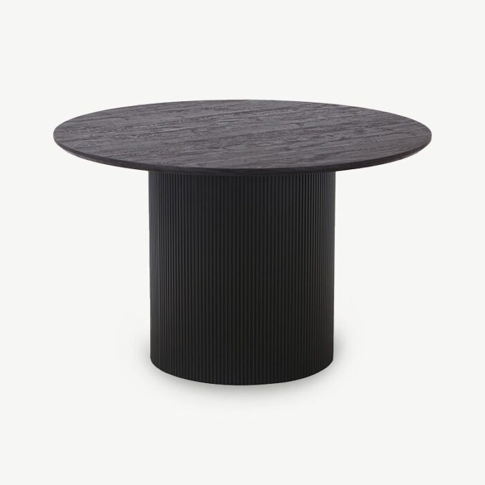 PRITI Round Dining Table, Black Wood