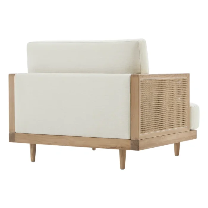 PRITI Natural Cane Upholstered Armchair