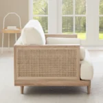 PRITI Natural Cane Upholstered Armchair