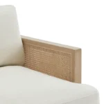 PRITI Natural Cane Upholstered Sofa